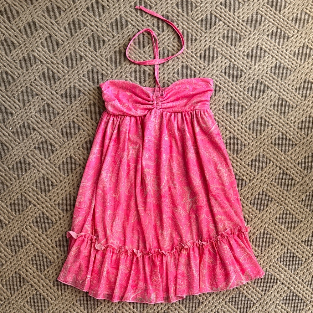 SHEIN Pink Halter Mini Dress